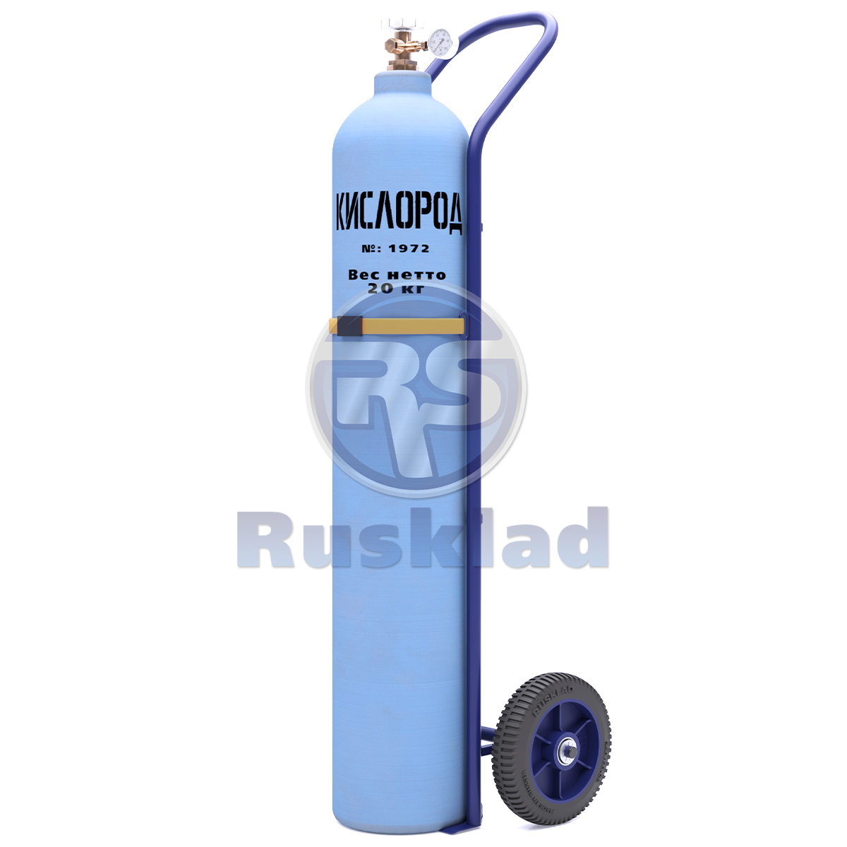 Тележка для перевозки одного баллона с фиксацией ремнём ГБ 1 (без колёс)